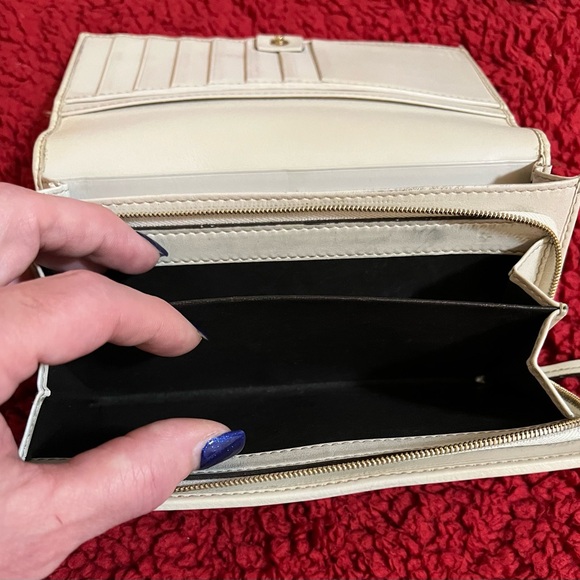 GUCCI AUTHENTIC GG MONOGRAM SUPREME CREAM&WHITE LEATHER&CANVAS LONG WALLET.EUC. - Picture 7 of 13